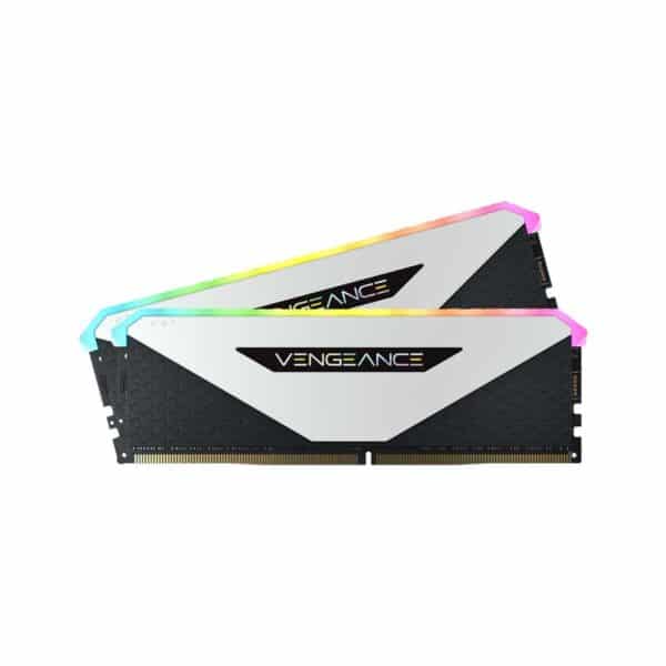 Corsair VENGEANCE RGB RT 32GB (2 x 16GB) DDR4 DRAM 3200MHz CL16 1.35V CMN32GX4M2Z3200C16W Memory Kit  White